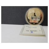Mint Lincoln 24K Gold Plated Med. w COA
