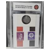 Germany WWII  N A Z I 3rd Reich Stamps & Coin Set