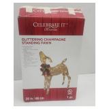 26" Glittering Champagne Standing Fawn