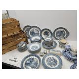 VTG Very Lg LOT BLUE Dishes Royal Ironstone +