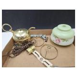 Assorted LAmp PArts VTG Brass Sockets chain Globe+