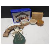 2 VTG Nativity Scene Sets, Sign, Coaster sets