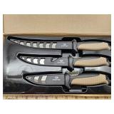 3 NIB Mossy Oak Filet & Hunting Knives Up to 12"