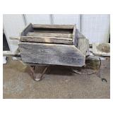 Wooden Wheel Barrel for Flowers 63" Long