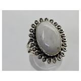 Sterling Silver & Quartz Ring Sz 8