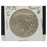 1935 S Silver Peace Dollar Coin