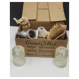 VTG Grind-O-Mat Grinder, & Hemingray Insulators