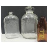 VTG Amber Royale Dairy Milk, & Wine Bottles
