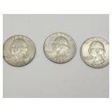 3 Silver 1964 Quarters Coins