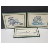 Jeffrey Gant Framed Clown Art 16" & 17" Wide