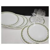 Corelle Plates Spring Blossom & Stemware
