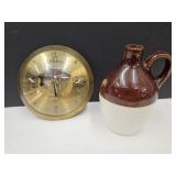 Weather Barometer w Key 6"W & Whisky jug Pint