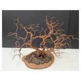 Copper Scuplture Hand Made Tree  26 x 16" high