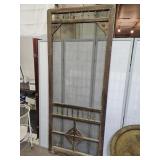 Antique  Ornate Wood Screen Door 84 1/4 x 33 7/8"