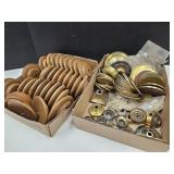 Assorted Lamp Parts Flat Bottom Wood Vase Caps