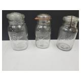 3 Ball Jars w Wire Bales Qt Size