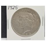 1925 Silver Peace Dollar Coin