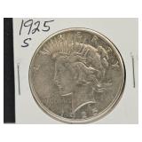 1925 S Silver Peace Dollar Coin