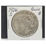 1926 S Silver Peace Dollar Coin
