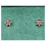 14 K Gold Earrings, 1 Back Missing