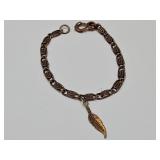 Copper   Bracelet with Copper Feather