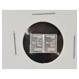 2 Grams .999 Fine Valcambi Silver Bars