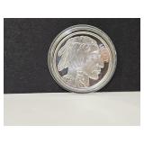 1 Oz .999 Fine Silver Indian/Buffalo Round