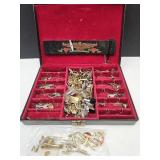 Mens Dresser Box with Tie CLips, Cuff links +