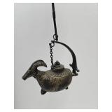 VTG Brass Oil Lamp Hanging Goal 4" L