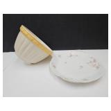 CE.PA Tipped Bowl 10"W & France Platter 11.5"W
