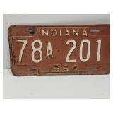 VTG Indiana Embossed 1964 License Plate