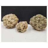 3 Geode Rocks 3" to 5" w