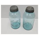 2 Ball Jars Half Gal Size w Zinc Lids