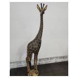 36" h Vintage Wood Giraffe Hand Carved Statue