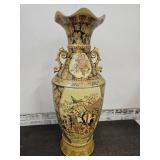 32" high VTG Satsuma Hand Painted Vase