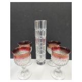 10 " H ATLANTIS Cyrstal Vase $ Ind Glasses