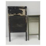 2 Primitive Washboards- 9 " w Glass, & 12" Wood