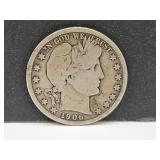 1906 D Barber  Silver Half Dollar Coin