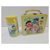 VTG Metal Aladdin SESAME STREET Lunch box w Thermo