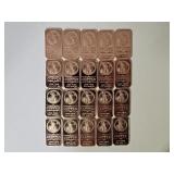 20 Copper Bars 1 Oz. 1 Design