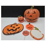 2 VTG Ceramic Pumpkins & Decorations