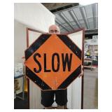 24" 2 Sided STOP & SLOW Flagger  Sign