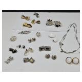 Costume Jewelry Earrings Lot & Necklace