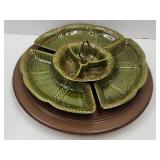 VTG 1960s Calif. Pottery Veggie Dip/ Lazy Susan