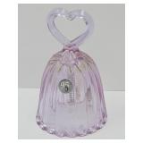 Fenton  Signed Glass Bell  With Heart Handle 5.5"
