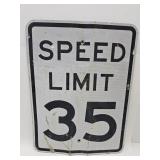 SPEED LIMIT METAL SIGN 35 MPH 18 x 24 " L