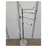 Vintage Metal  Floor Towel Bar w Fish Emblem