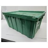 Approx 18 Gal Green Scissor Lid  Storage Tote
