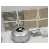 Aluminum Cake Dome w glass dish, Place Mats & Nap