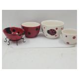 Ladybug Dishes 4-5.5 " Wide